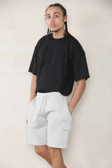 Loose Fit Cargo Jersey Short - Stone Cicay