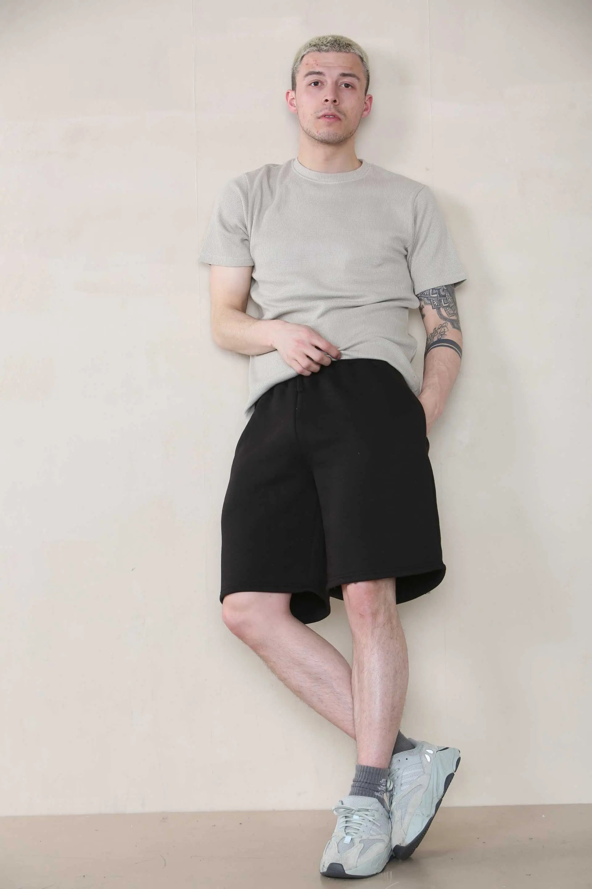 Loose Fit Jersey Short - Black For Men Cicay