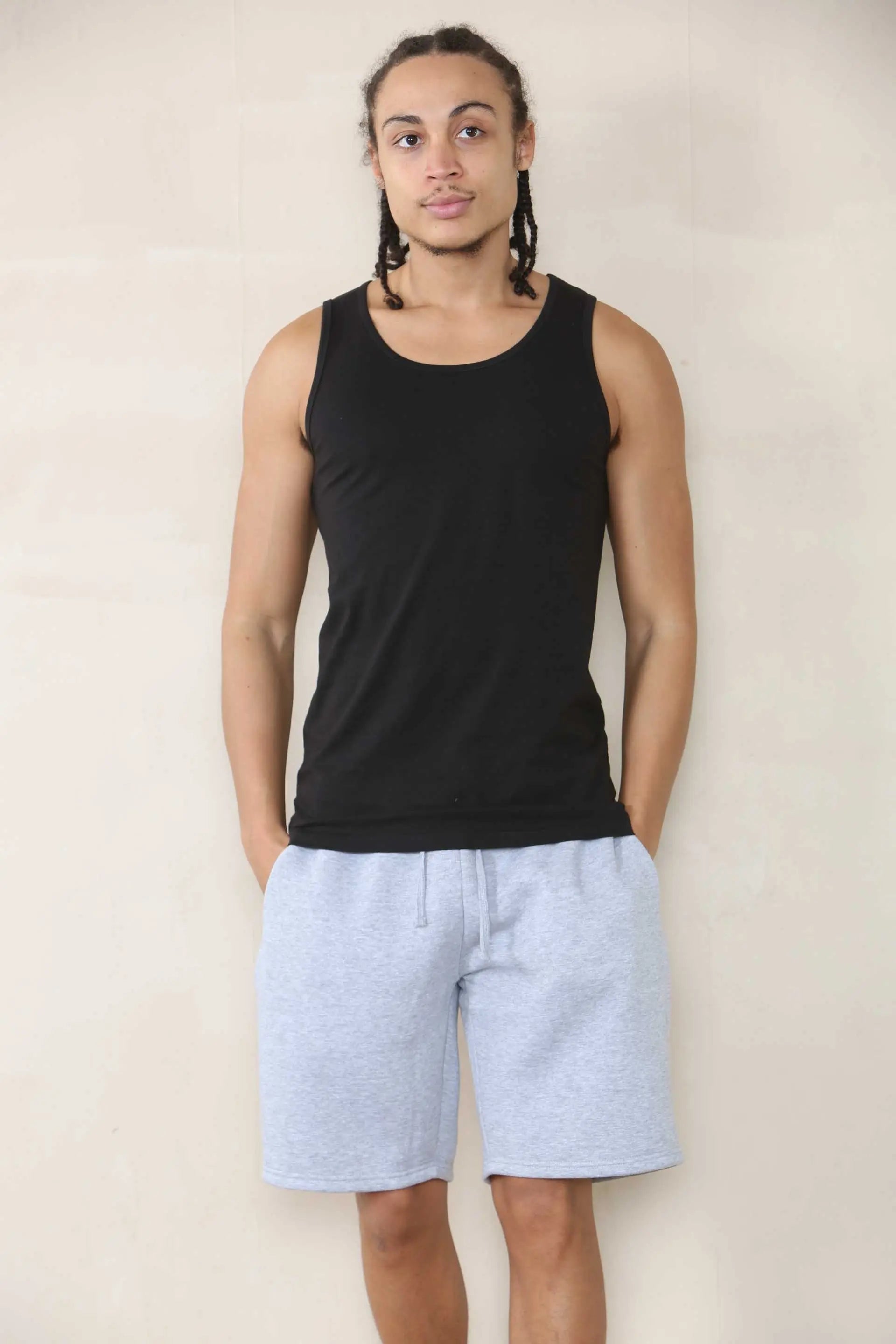 Loose Fit Jersey Short - Grey Marl For Men Cicay