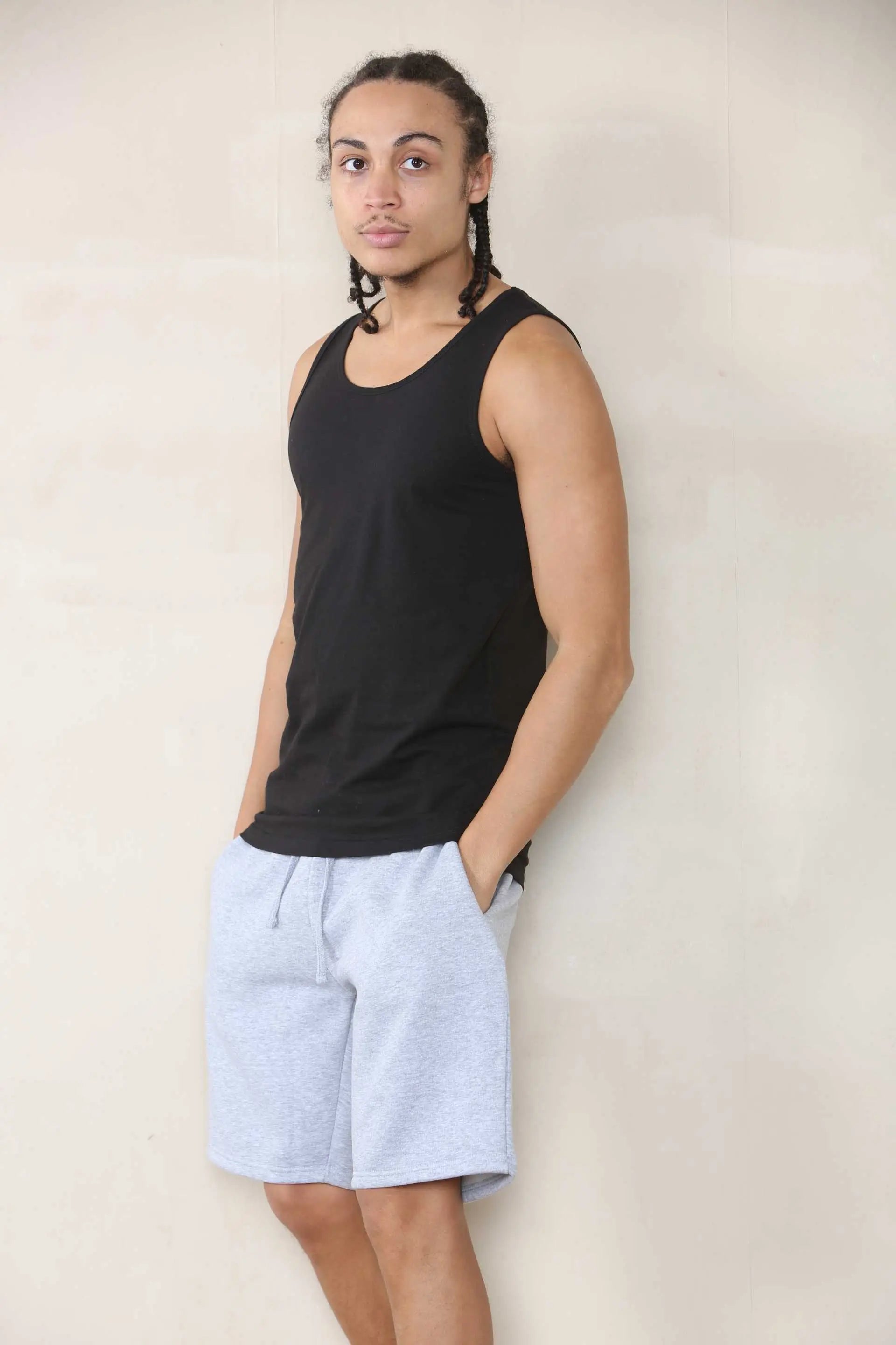 Loose Fit Jersey Short - Grey Marl For Men Cicay