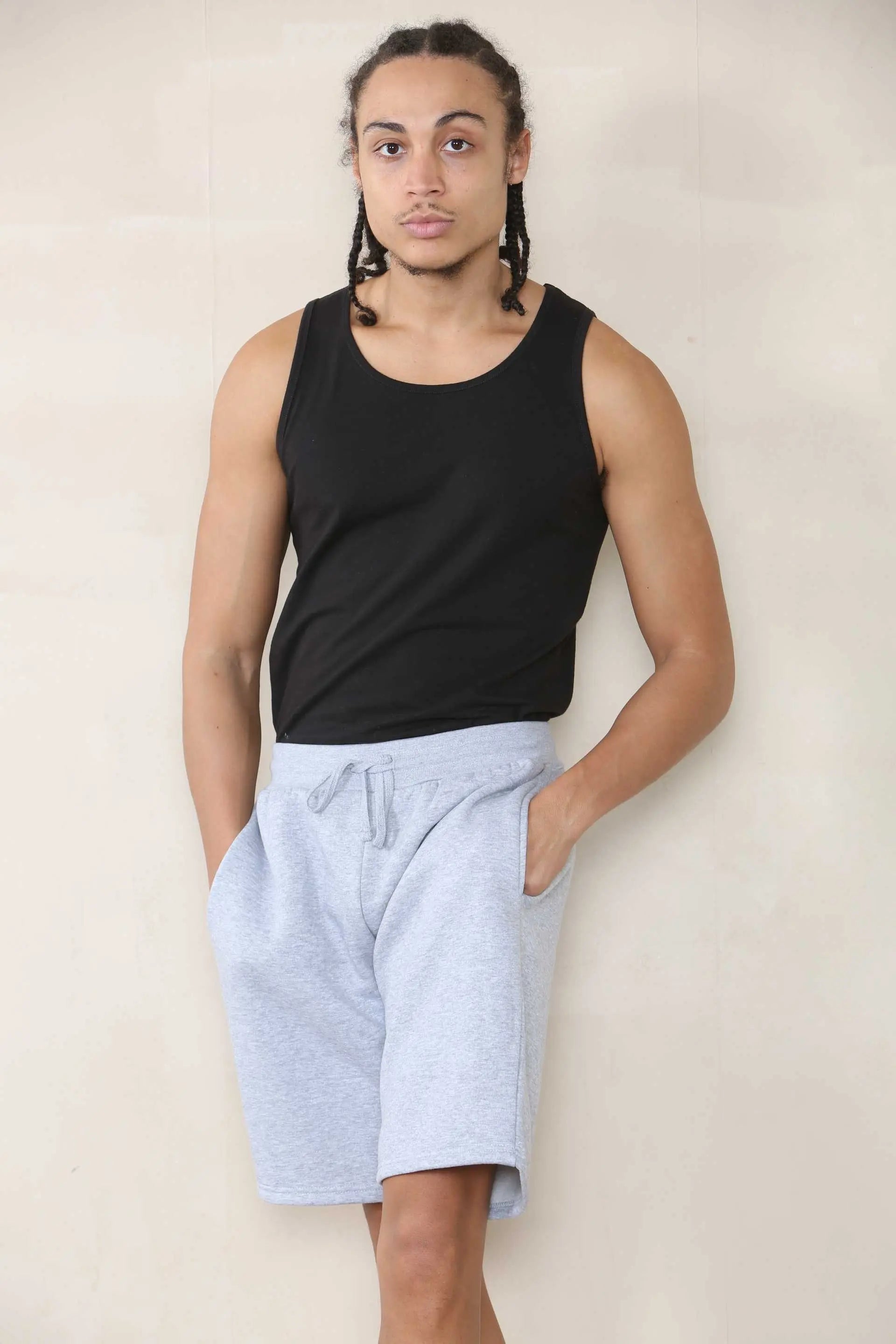 Loose Fit Jersey Short - Grey Marl For Men Cicay