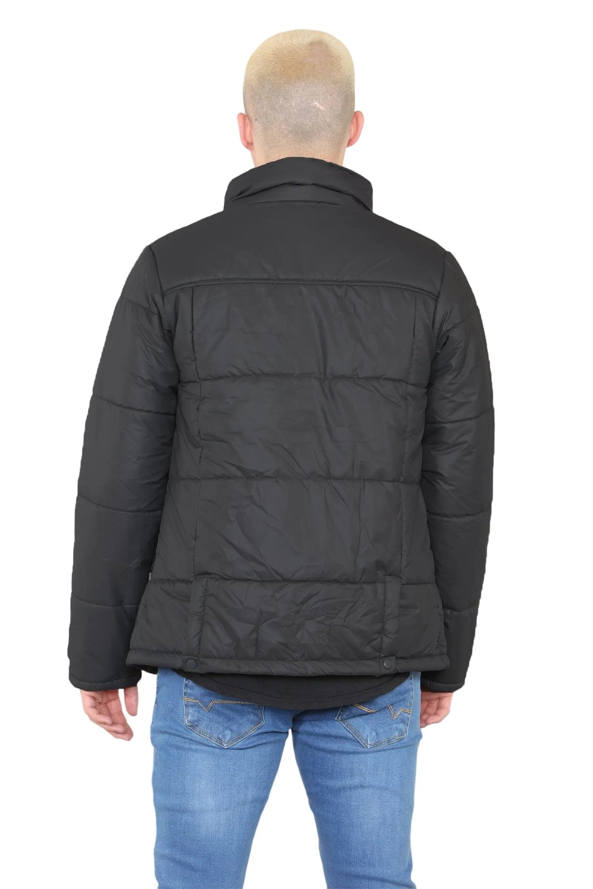 Mens Puffer Jacket in Black For Men-2