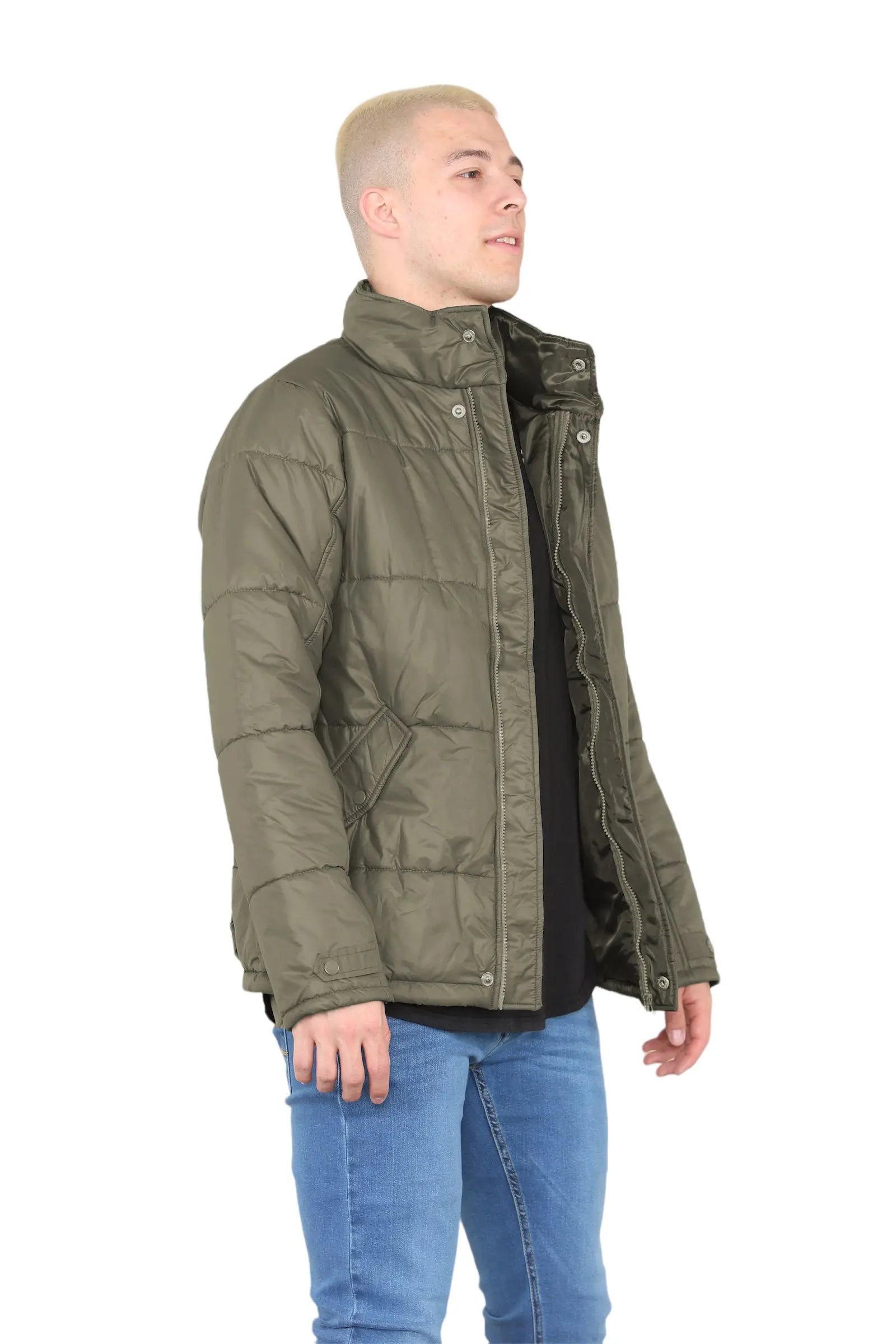 Mens Puffer Jacket in Olive For Men CICAY