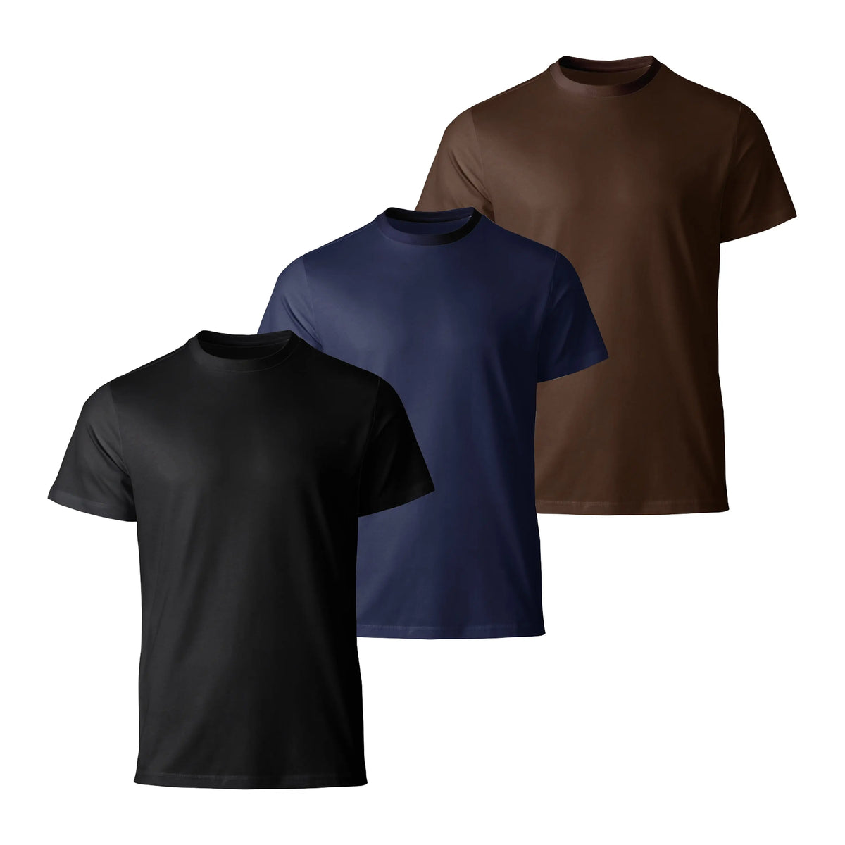 Mens T Shirt - 3 Pack Short Sleeve Crew Neck Slim Fit Mens Tops - Cotton Cicay