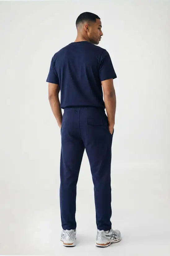 Open Hem Drawstring Joggers - navy