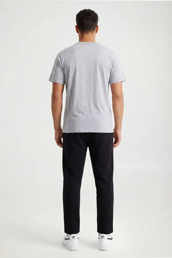 Open Hem Drawstring Joggers - black