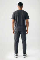 Open Hem Drawstring Joggers - charcoal