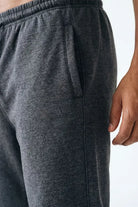 Open Hem Drawstring Joggers - charcoal