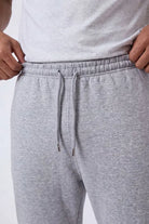 Open Hem Drawstring Joggers - mid grey