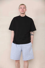 Oversized Extended Neck T-shirt - Black For Men Cicay