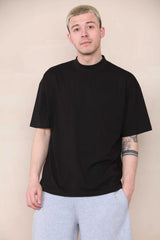 Oversized Extended Neck T-shirt - Black For Men Cicay