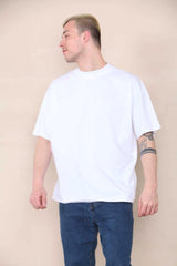 Oversized Extended Neck T-shirt - White For Men Cicay