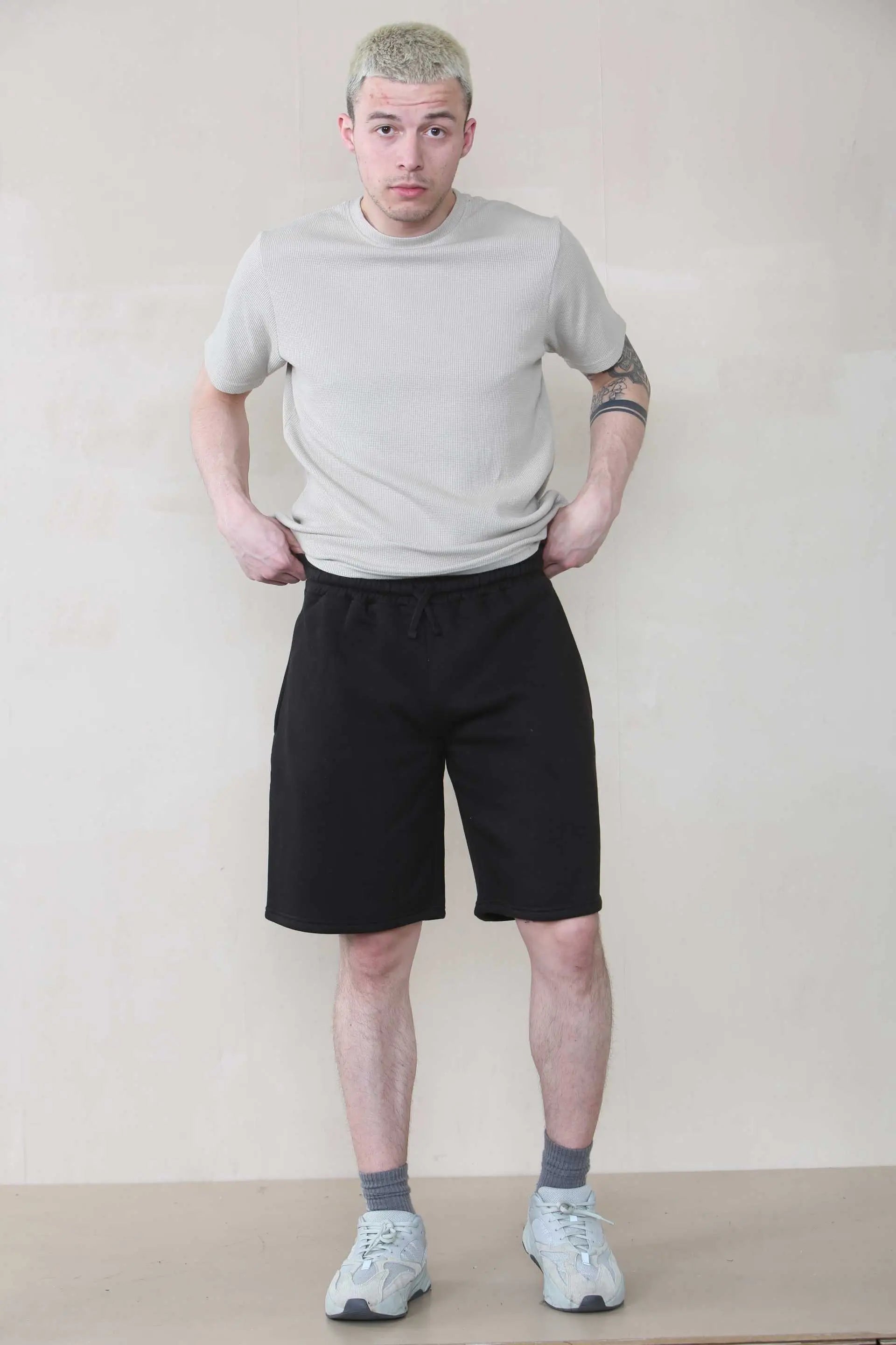 Oversized Fit Jersey Short - Black For Men Cicay