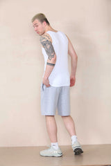 Oversized Fit Jersey Short - Grey Marl For Men Cicay