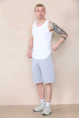 Oversized Fit Jersey Short - Grey Marl For Men Cicay