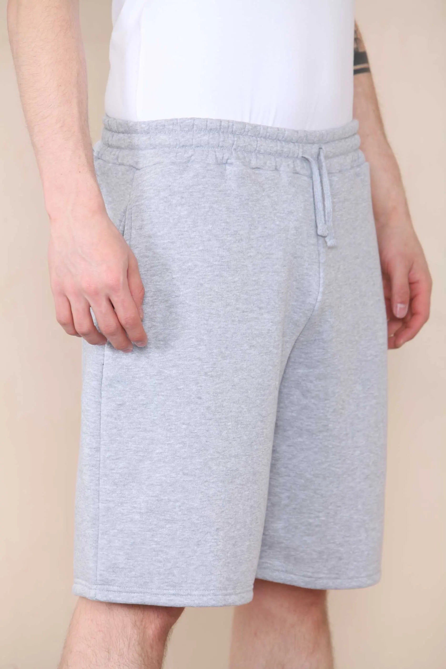 Oversized Fit Jersey Short - Grey Marl For Men Cicay