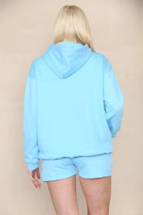 Oversized Pullover Hoodie and Short Loungewear Set Cicay