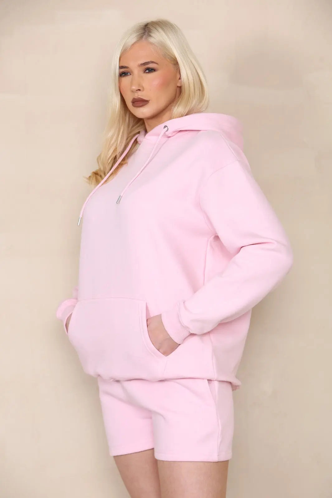 Oversized Pullover Hoodie and Short Loungewear Set Cicay