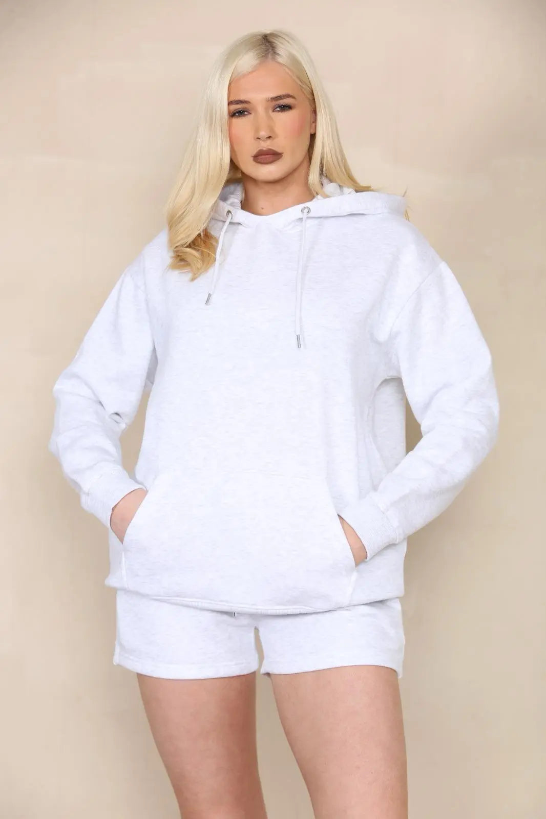 Oversized Pullover Hoodie and Short Loungewear Set Cicay