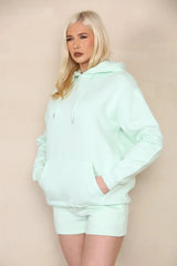 Oversized Pullover Hoodie and Short Loungewear Set Cicay