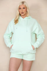 Oversized Pullover Hoodie and Short Loungewear Set Cicay