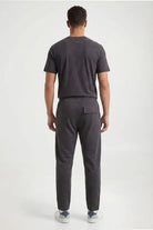 Relaxed Fit Crew Neck Cotton T-Shirt - Charcoal