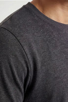 Relaxed Fit Crew Neck Cotton T-Shirt - Charcoal