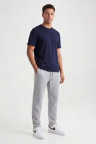 Relaxed Fit Crew Neck Cotton T-Shirt - Navy