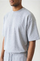Relaxed Fit Crew Neck Cotton T-Shirt - Mid Grey