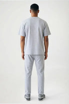 Relaxed Fit Crew Neck Cotton T-Shirt - Mid Grey