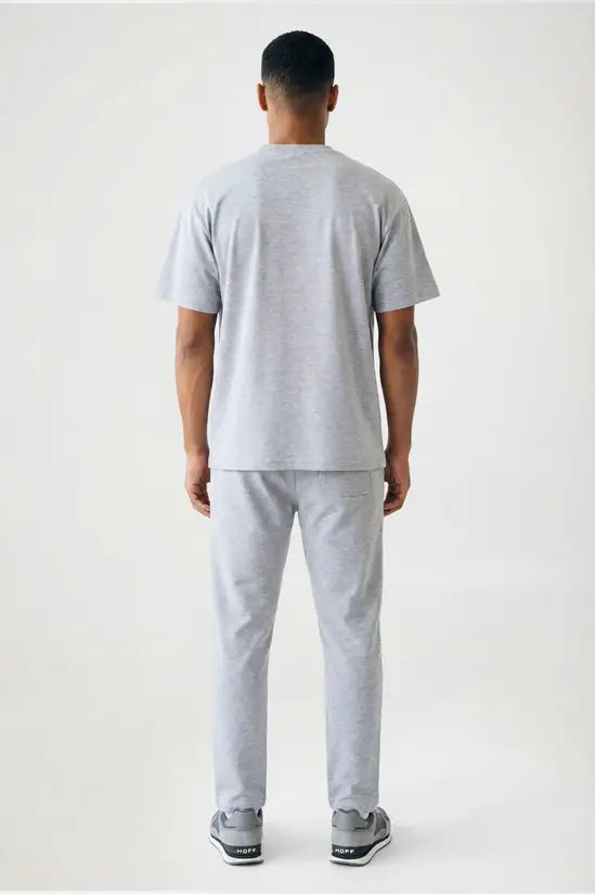 Relaxed Fit Crew Neck Cotton T-Shirt - Mid Grey