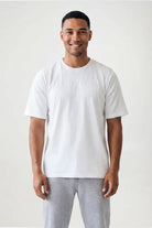 Relaxed Fit Crew Neck Cotton T-Shirt - White