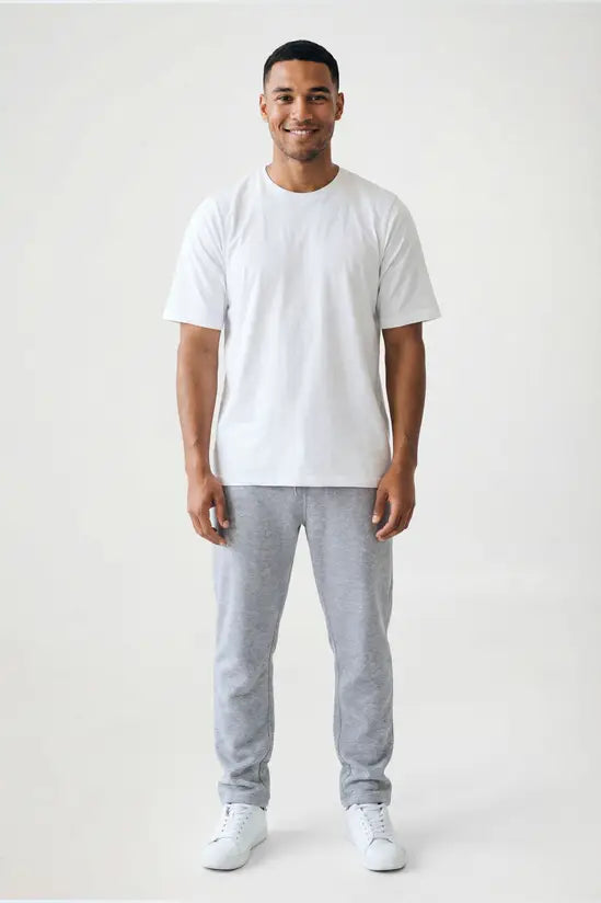 Relaxed Fit Crew Neck Cotton T-Shirt - White