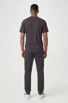 Rib Hem Drawstring Joggers - charcoal