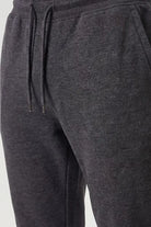 Rib Hem Drawstring Joggers - charcoal