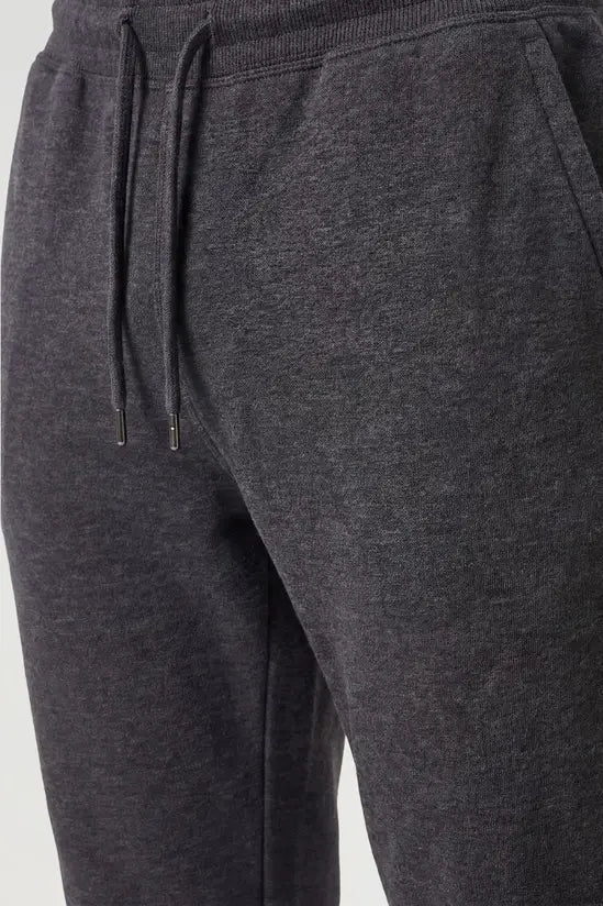 Rib Hem Drawstring Joggers - charcoal