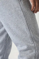 Rib Hem Drawstring Joggers - mid grey