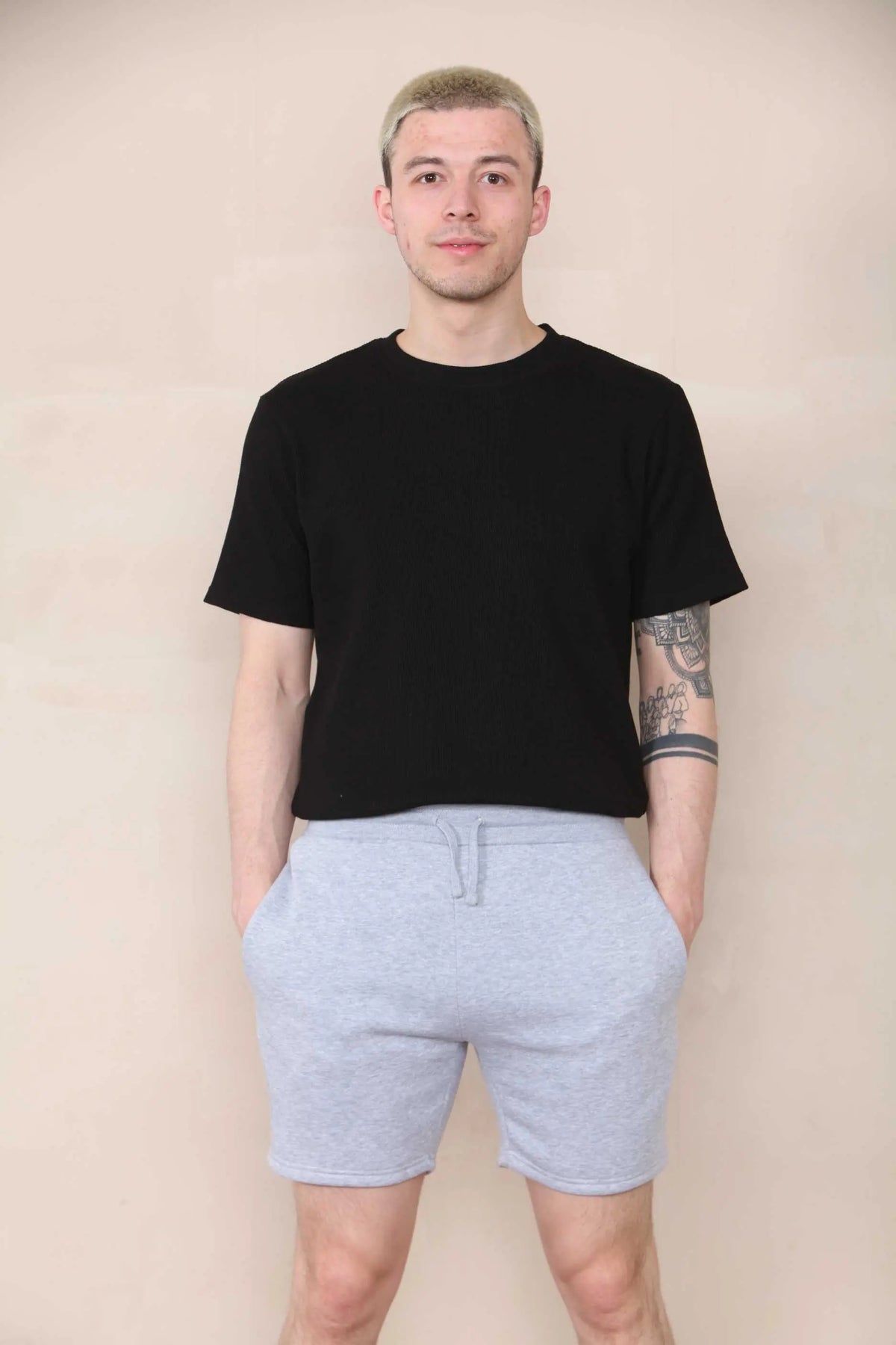 Short Length Slim Fit Jersey Short - Grey Marl Cicay