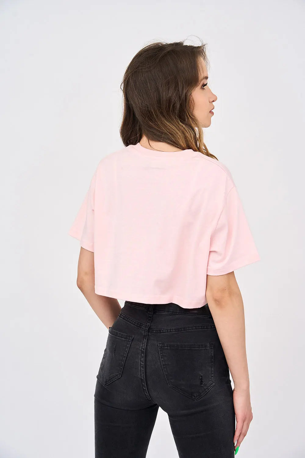 Short Sleeve Cropped T-Shirt for Womens in Pink! CICAY