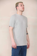 Slim Fit Waffle T-shirt - Light Grey Cicay