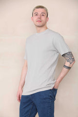 Slim Fit Waffle T-shirt - Light Grey Cicay