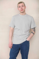 Slim Fit Waffle T-shirt - Light Grey Cicay