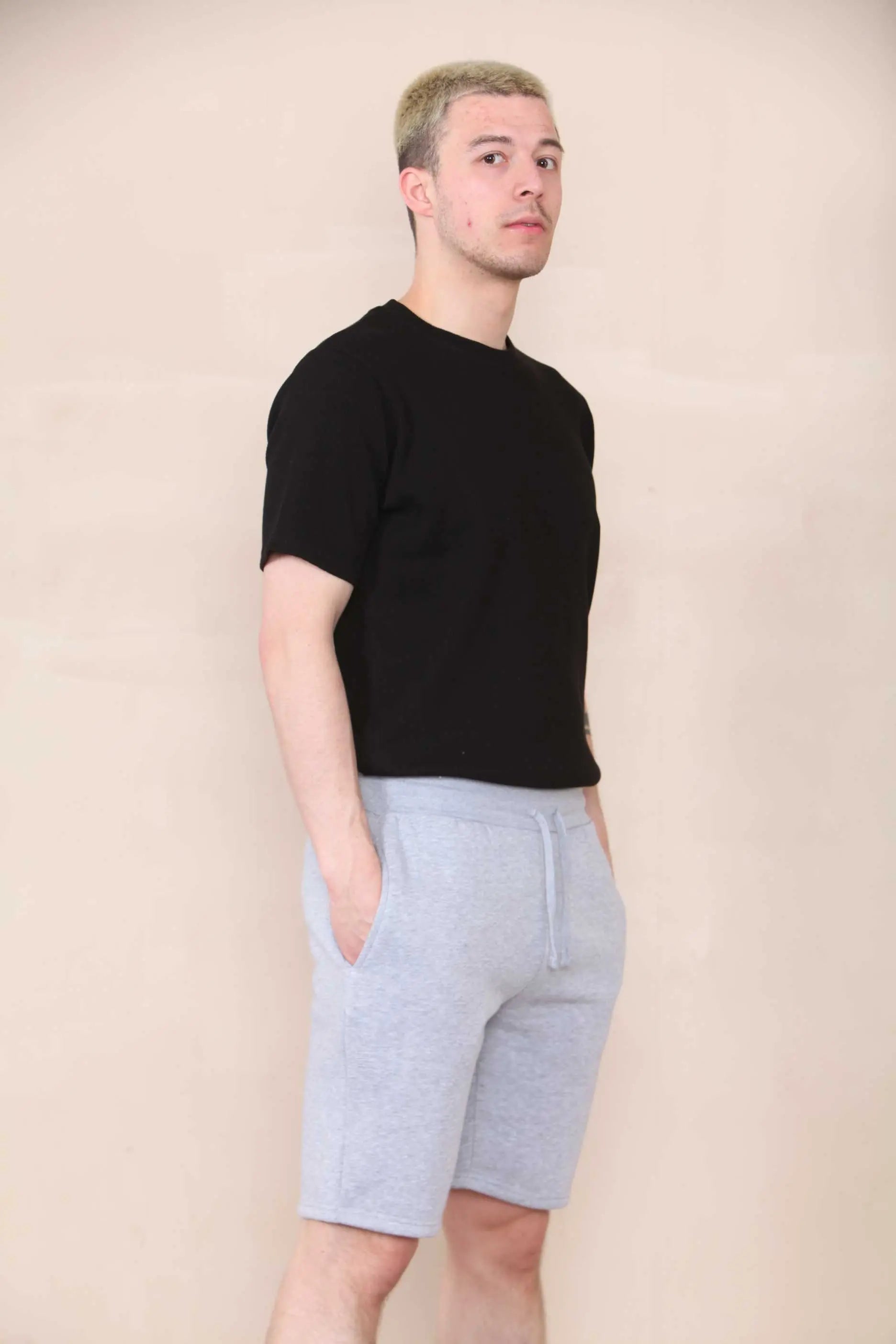 Slim Mid Length Jersey Short - Grey Marl Cicay