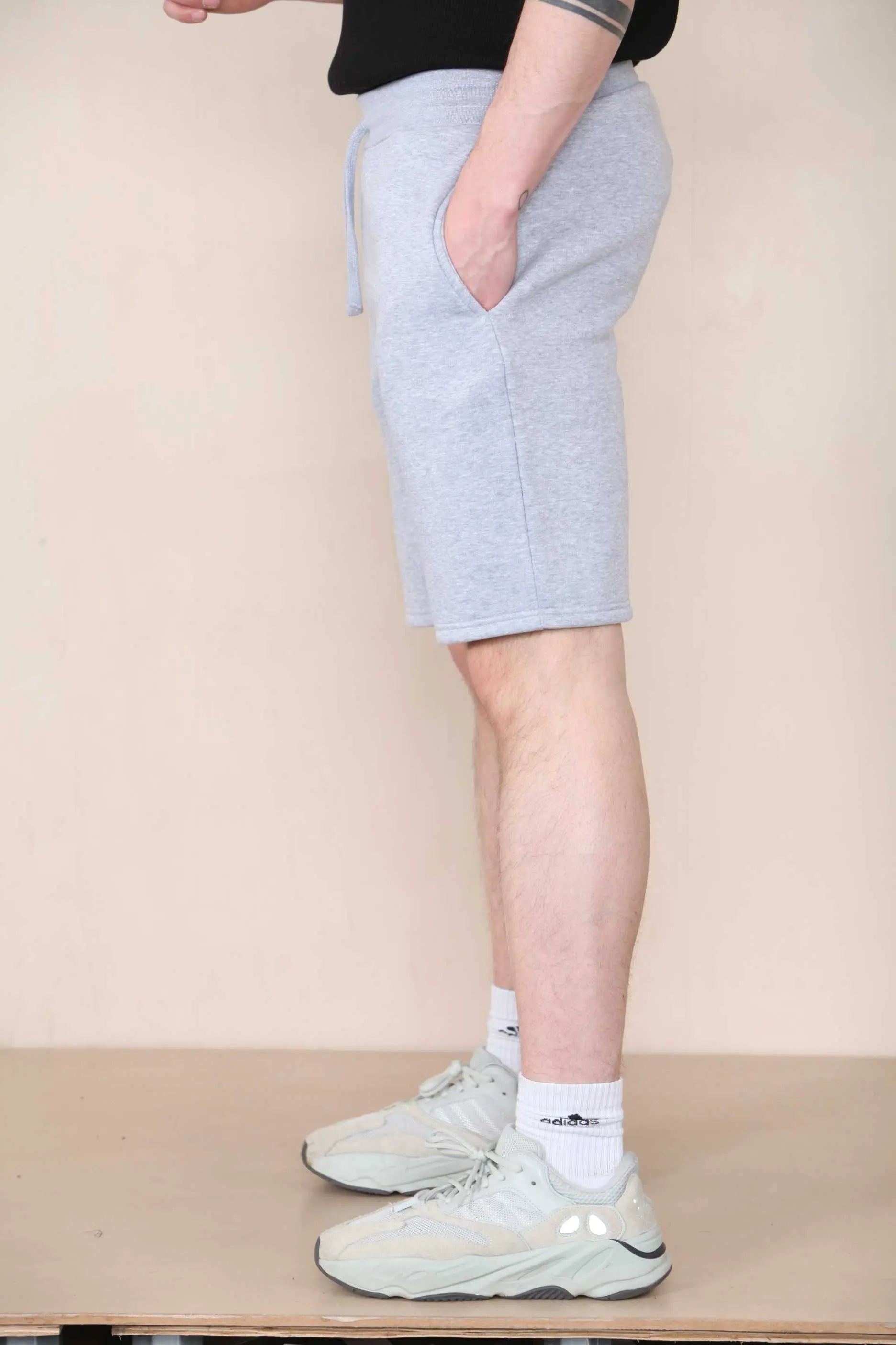 Slim Mid Length Jersey Short - Grey Marl Cicay