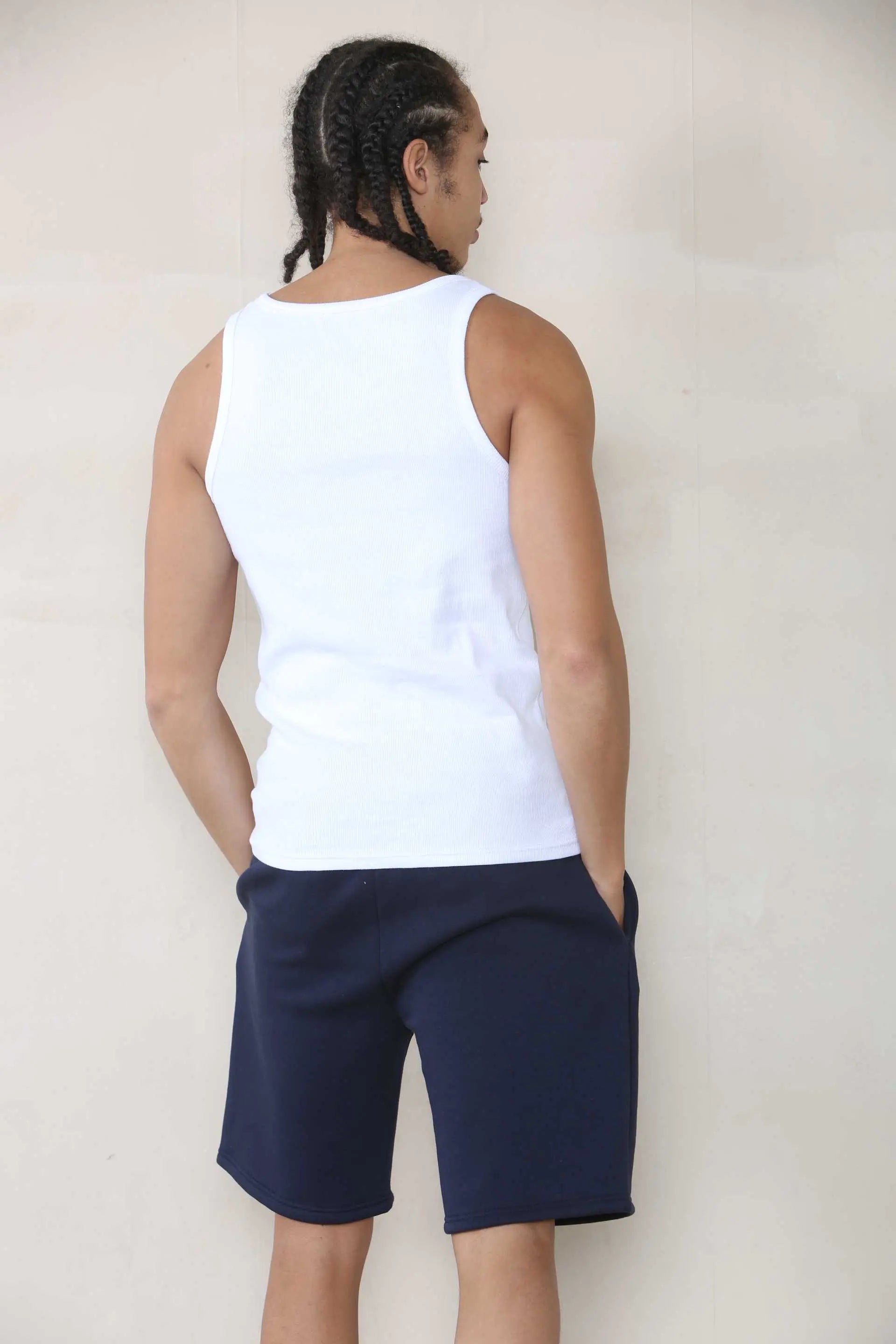 Slim Mid Length Jersey Short - Navy Cicay