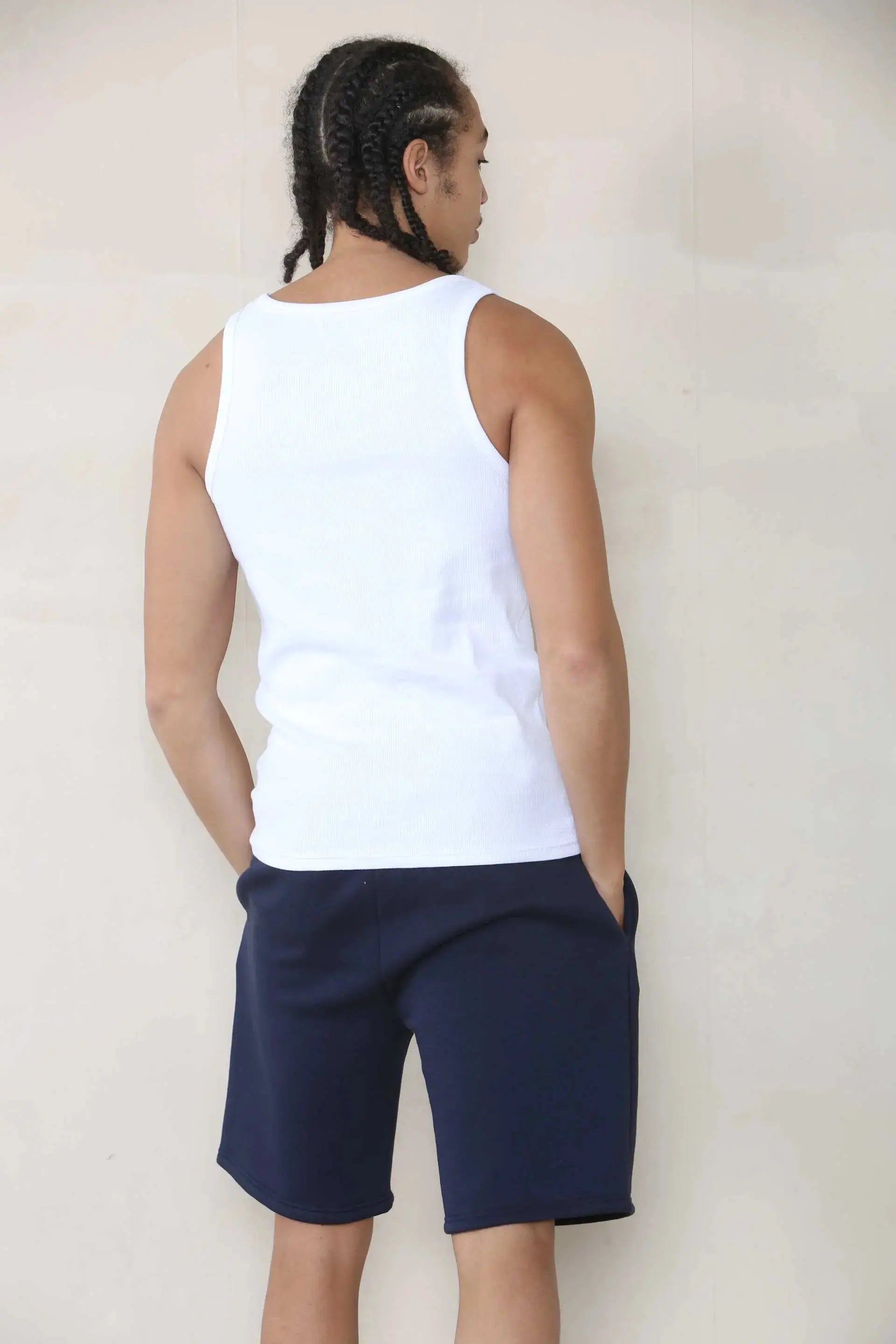 Slim Mid Length Jersey Short - Navy - Cicay