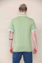 Slim Tipped Pique Polo - Khaki Cicay