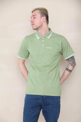 Slim Tipped Pique Polo - Khaki Cicay