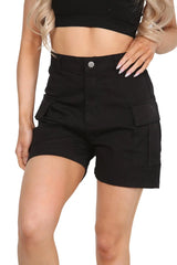 Trousers Casual Shorts Party Pants for Women In Black Cicay