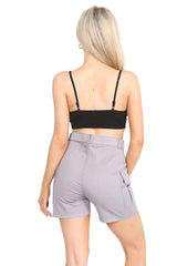 Trousers Casual Shorts Party Pants for Women In Grey Cicay